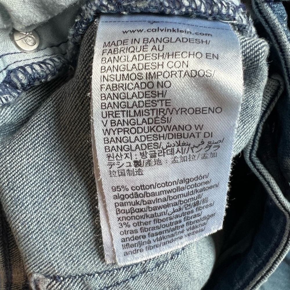 Calvin Klein Women's Distressed Blue Straight Leg Jeans - Picture 7 of 7